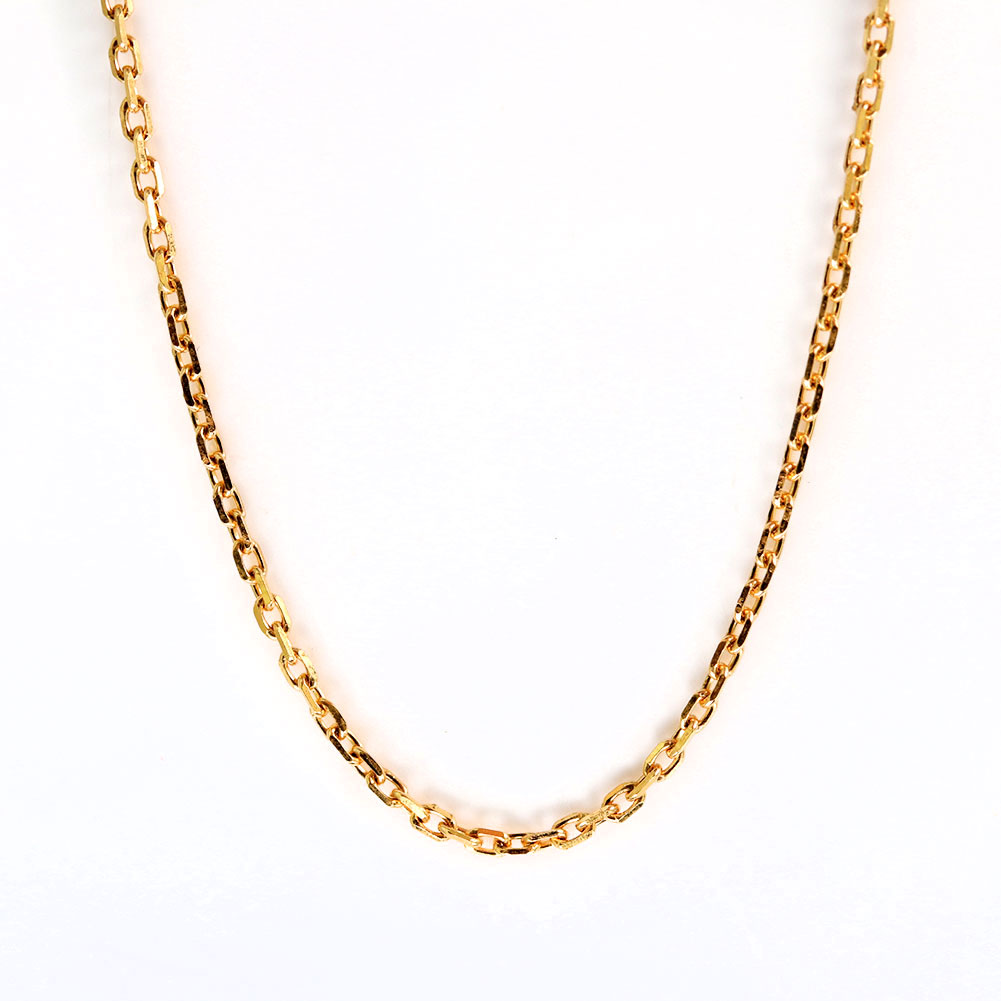 純金 K24 メンズ ネックレス 角小豆 24金 イエローゴールド 45cmスライド式 シンプル チェーンのみ 金属アレルギー対応 男性 おしゃれ 人気 (品番 jpc-ca40-k24-m)