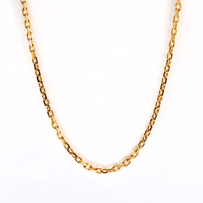 純金 K24 メンズ ネックレス 角小豆 24金 イエローゴールド 45cmスライド式 シンプル チェーンのみ 金属アレルギー対応 男性 おしゃれ 人気 (品番 jpc-ca40-k24-m)