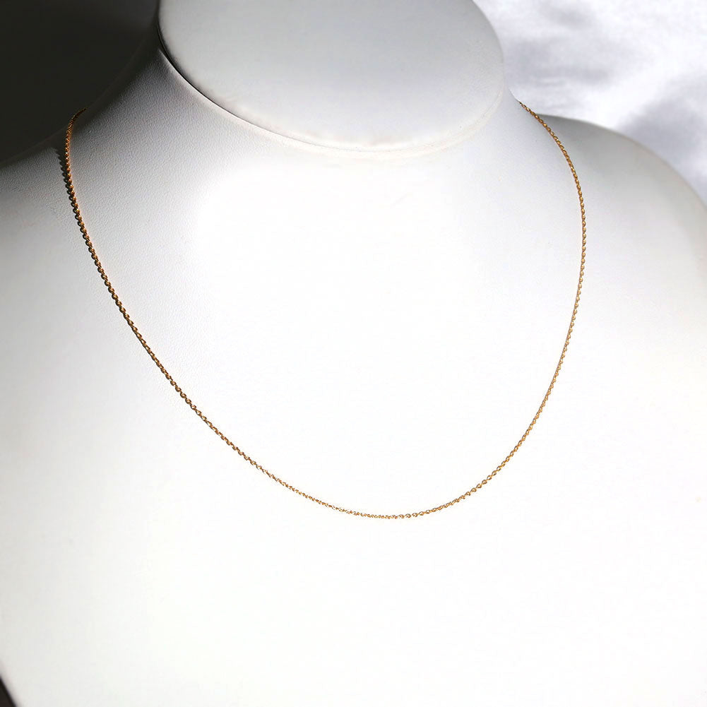 純金 ネックレス レディース 丸小豆 45cm 24金 シンプル 細い チェーンだけ K24 ゴールド 地金 スライド式 金属アレルギー対応 おしゃれ (品番 jpc-ma30-k24-l)