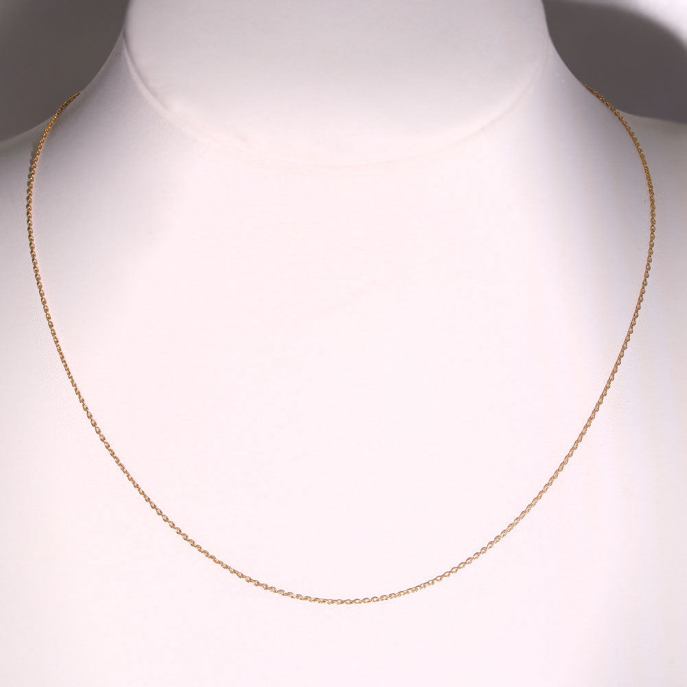 純金 ネックレス レディース 丸小豆 45cm 24金 シンプル 細い チェーンだけ K24 ゴールド 地金 スライド式 金属アレルギー対応 おしゃれ (品番 jpc-ma30-k24-l)