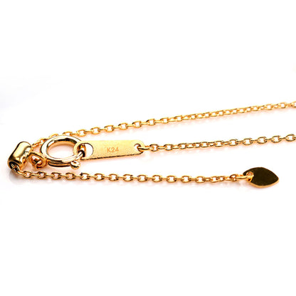 純金 ネックレス レディース 丸小豆 45cm 24金 シンプル 細い チェーンだけ K24 ゴールド 地金 スライド式 金属アレルギー対応 おしゃれ (品番 jpc-ma30-k24-l)