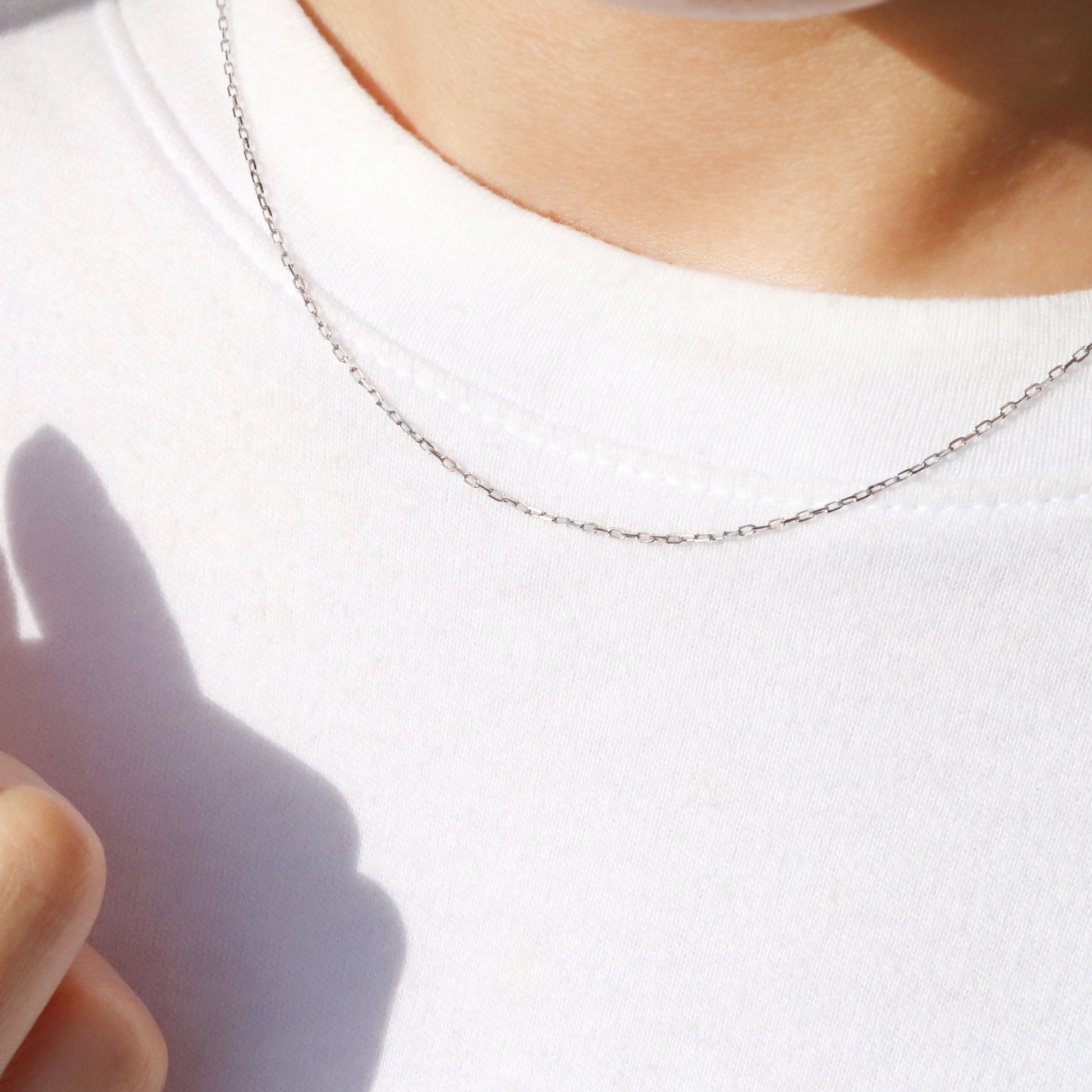 角小豆 チェーン レディース ネックレス チェーンのみ 10金 18金 プラチナ レディースネックレス 45cm 0.28mm 引き輪 プレート (品番 kakuazuki-028-chain)