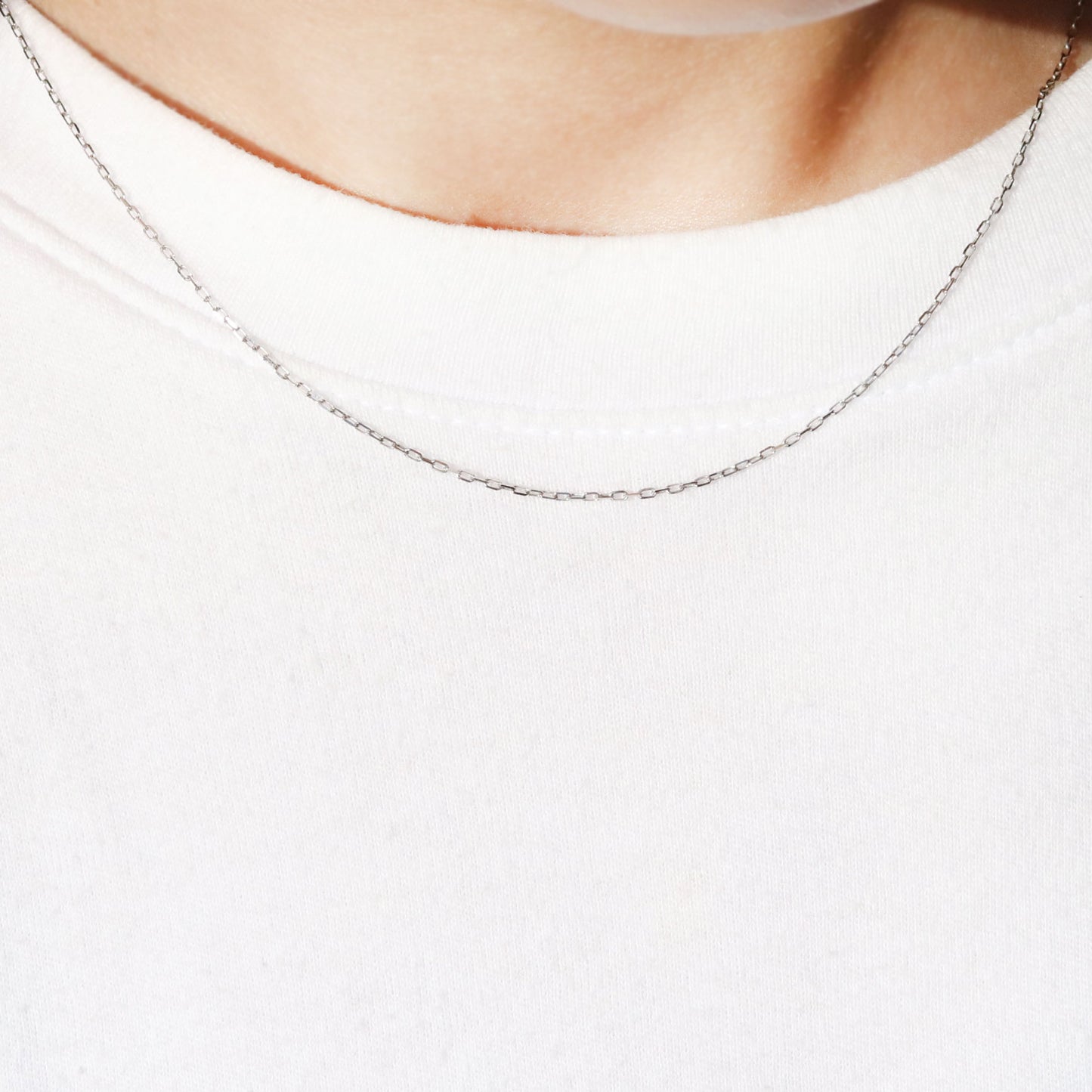 角小豆 チェーン レディース ネックレス チェーンのみ 10金 18金 プラチナ レディースネックレス 45cm 0.28mm 引き輪 プレート (品番 kakuazuki-028-chain)