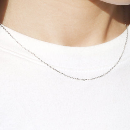 角小豆 チェーン レディース ネックレス チェーンのみ 10金 18金 プラチナ レディースネックレス 45cm 0.28mm 引き輪 プレート (品番 kakuazuki-028-chain)