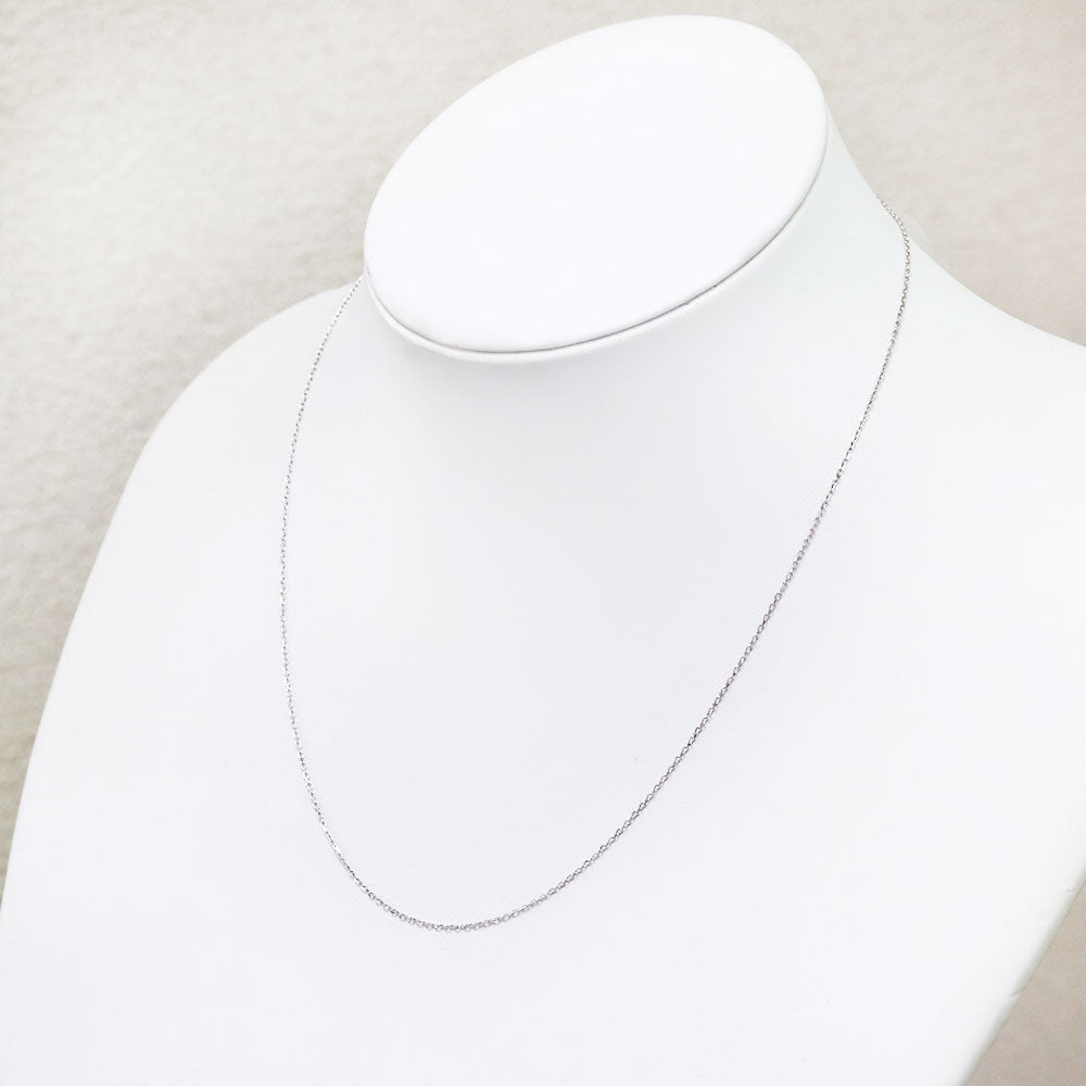 角小豆 チェーン レディース ネックレス チェーンのみ 10金 18金 プラチナ レディースネックレス 45cm 0.28mm 引き輪 プレート (品番 kakuazuki-028-chain)