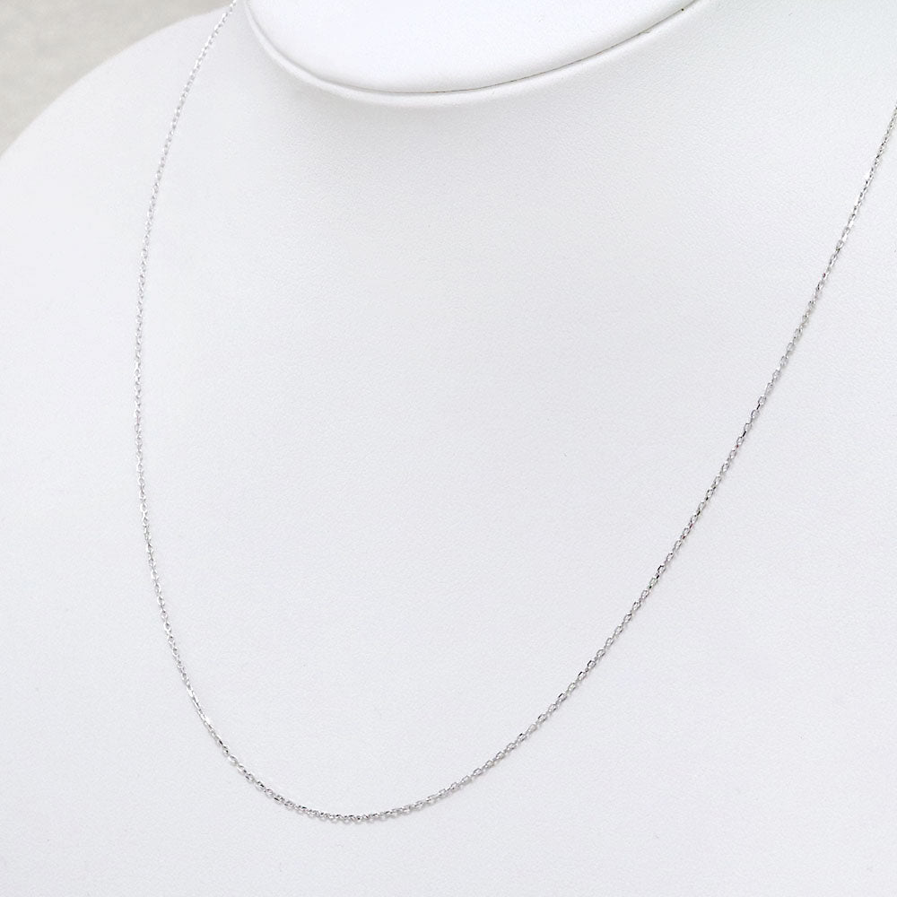 角小豆 チェーン レディース ネックレス チェーンのみ 10金 18金 プラチナ レディースネックレス 45cm 0.28mm 引き輪 プレート (品番 kakuazuki-028-chain)