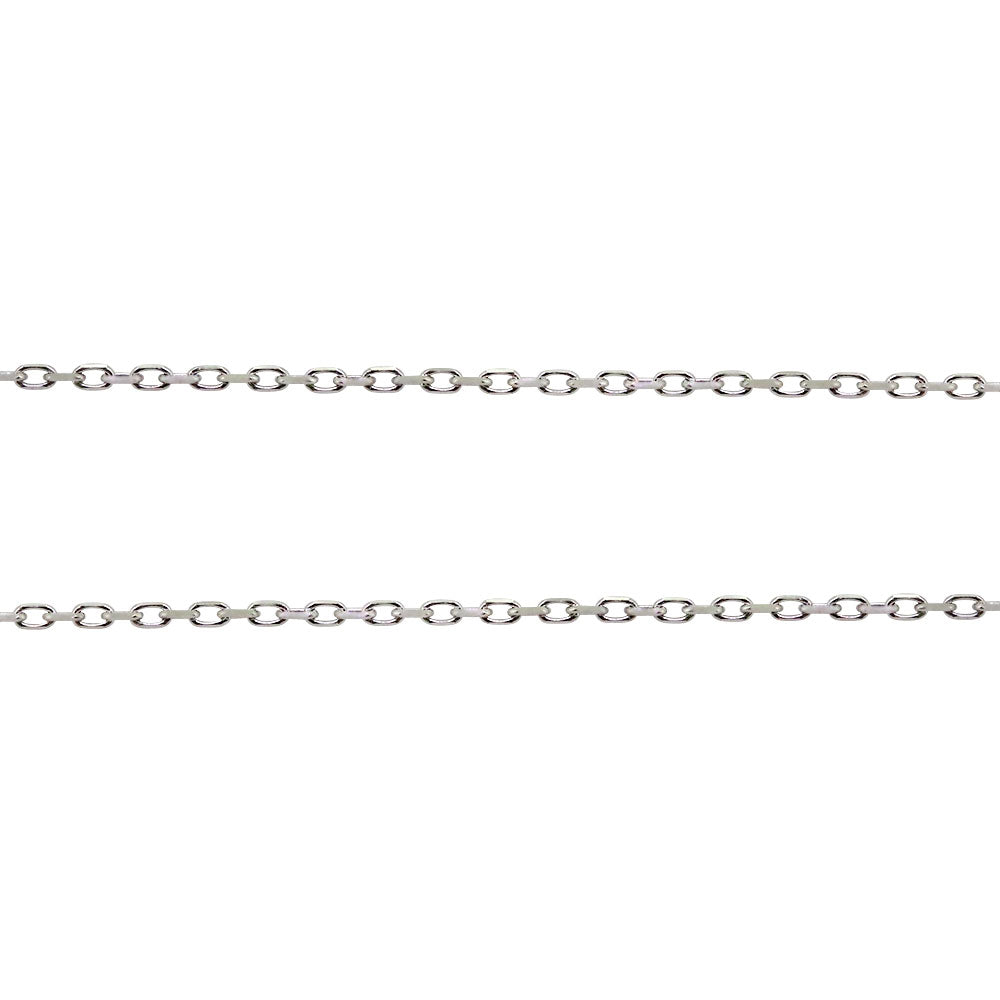 角小豆 チェーン レディース ネックレス チェーンのみ 10金 18金 プラチナ レディースネックレス 45cm 0.28mm 引き輪 プレート (品番 kakuazuki-028-chain)