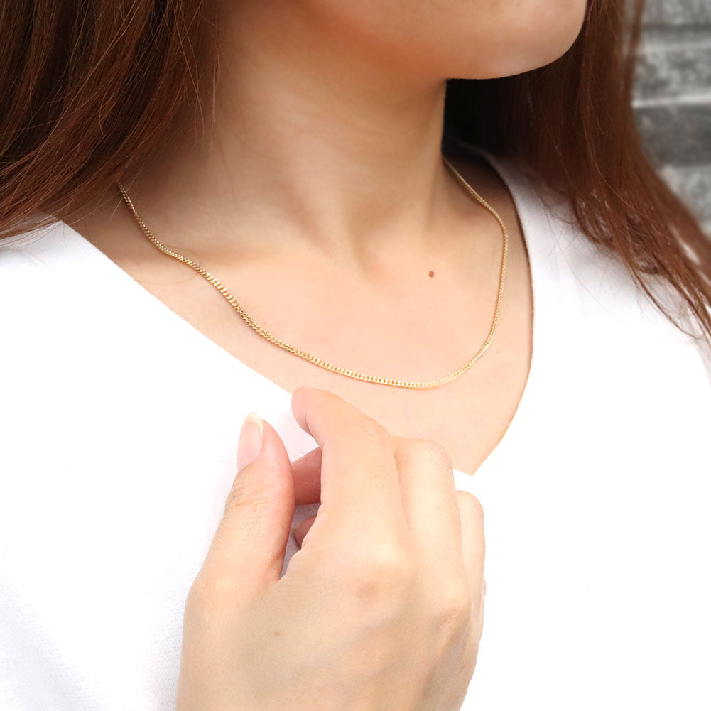 18金 ネックレス メンズ 喜平 中空 チェーンのみ K18 ゴールド チェーンネックレス 細い おしゃれ メンズネックレス  男性 シンプル 普段使い 父の日 (品番 kihei-050-k18-m)