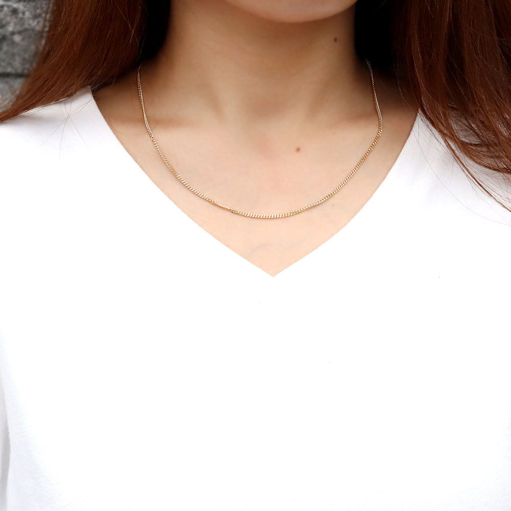 18金 ネックレス メンズ 喜平 中空 チェーンのみ K18 ゴールド チェーンネックレス 細い おしゃれ メンズネックレス  男性 シンプル 普段使い 父の日 (品番 kihei-050-k18-m)