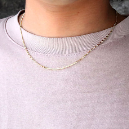 18金 ネックレス メンズ 喜平 中空 チェーンのみ K18 ゴールド チェーンネックレス 細い おしゃれ メンズネックレス  男性 シンプル 普段使い 父の日 (品番 kihei-050-k18-m)