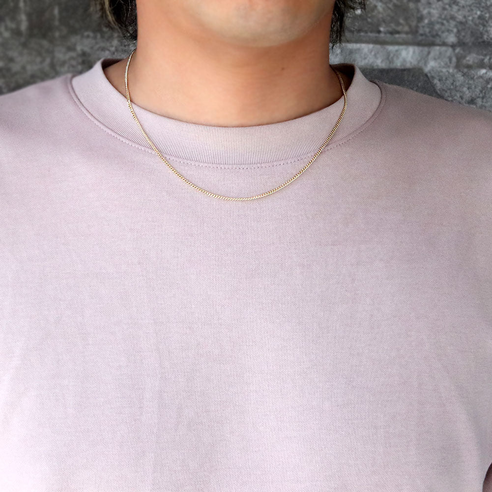 18金 ネックレス メンズ 喜平 中空 チェーンのみ K18 ゴールド チェーンネックレス 細い おしゃれ メンズネックレス  男性 シンプル 普段使い 父の日 (品番 kihei-050-k18-m)