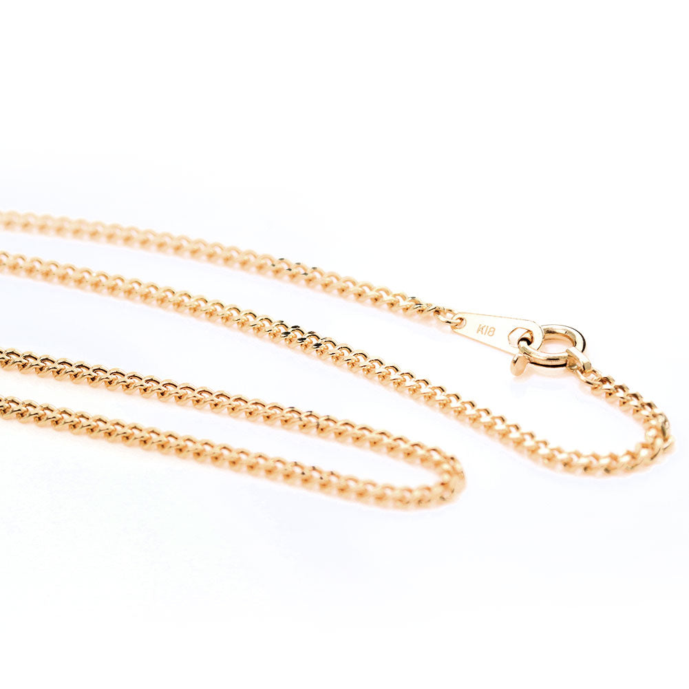 18金 ネックレス メンズ 喜平 中空 チェーンのみ K18 ゴールド チェーンネックレス 細い おしゃれ メンズネックレス  男性 シンプル 普段使い 父の日 (品番 kihei-050-k18-m)