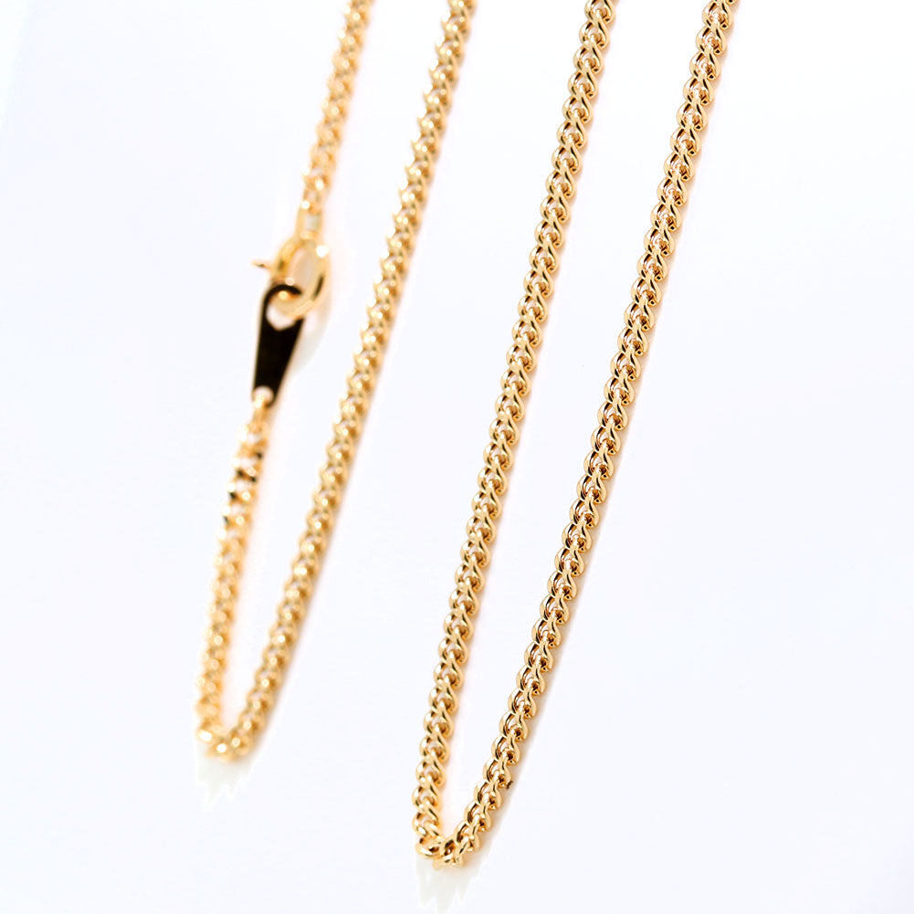 18金 ネックレス メンズ 喜平 中空 チェーンのみ K18 ゴールド チェーンネックレス 細い おしゃれ メンズネックレス  男性 シンプル 普段使い 父の日 (品番 kihei-050-k18-m)