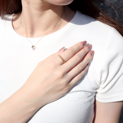 中空 指輪 チェーン K18 ビスマルク 喜平 イエローゴールド レディース メンズ 中空チェーン キヘイ K18YG ユニセックス 上品 シンプル 人気 (品番 kihei-bismarck-h-r-05-k18)