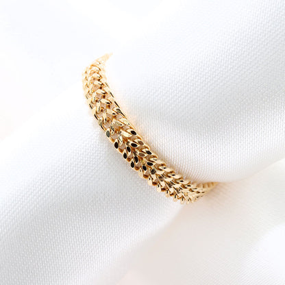 中空 指輪 チェーン K18 ビスマルク 喜平 イエローゴールド レディース メンズ 中空チェーン キヘイ K18YG ユニセックス 上品 シンプル 人気 (品番 kihei-bismarck-h-r-05-k18)