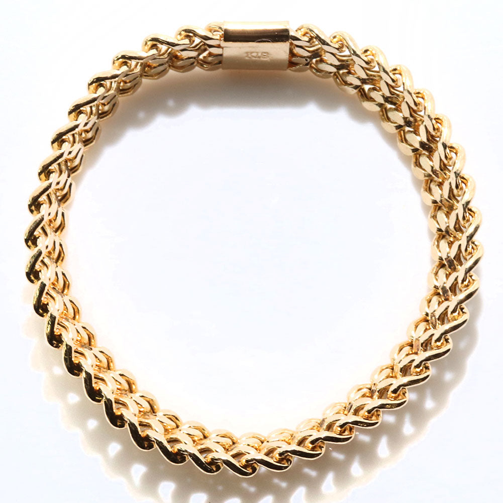 中空 指輪 チェーン K18 ビスマルク 喜平 イエローゴールド レディース メンズ 中空チェーン キヘイ K18YG ユニセックス 上品 シンプル 人気 (品番 kihei-bismarck-h-r-05-k18)