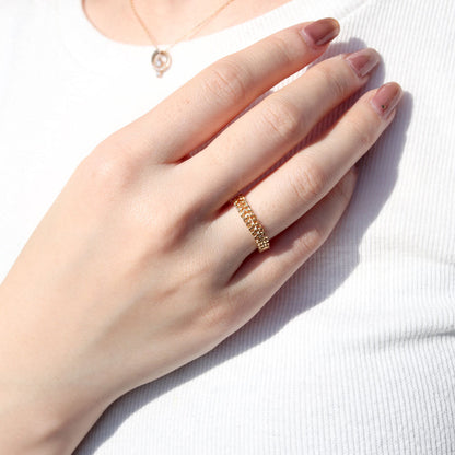 喜平 チェーン 指輪 K18 レディース ビスマルク 中空チェーン メンズ 18金 イエローゴールド キヘイ K18YG ユニセックス 上品 お揃い 人気 (品番 kihei-bismarck-h-r-06-k18)