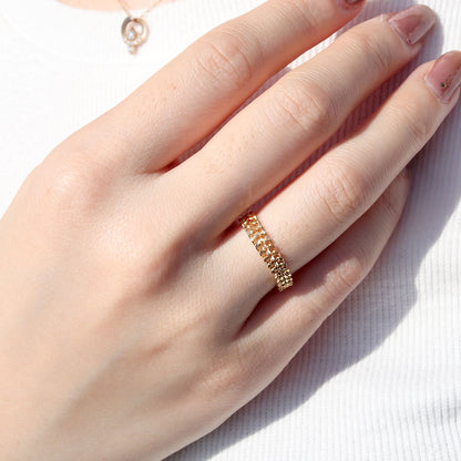 喜平 チェーン 指輪 K18 レディース ビスマルク 中空チェーン メンズ 18金 イエローゴールド キヘイ K18YG ユニセックス 上品 お揃い 人気 (品番 kihei-bismarck-h-r-06-k18)