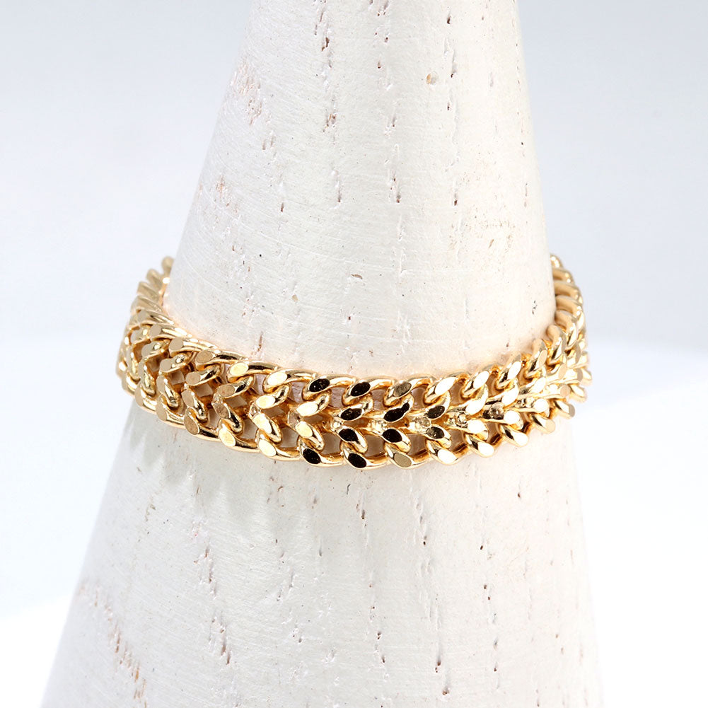 喜平 チェーン 指輪 K18 レディース ビスマルク 中空チェーン メンズ 18金 イエローゴールド キヘイ K18YG ユニセックス 上品 お揃い 人気 (品番 kihei-bismarck-h-r-06-k18)