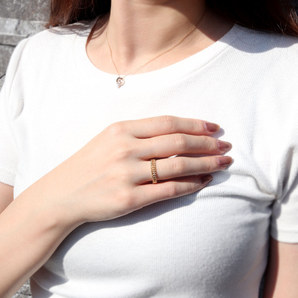 喜平 チェーン 指輪 K18 レディース ビスマルク 中空チェーン メンズ 18金 イエローゴールド キヘイ K18YG ユニセックス 上品 お揃い 人気 (品番 kihei-bismarck-h-r-06-k18)