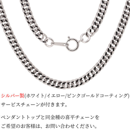 パライバトルマリン メンズネックレス 希少石 イニシャル ペンダント 盾 喜平チェーン sv925  k10 k18 pt900 シールド 刻印 アルファベット (品番 mh-0333-para)