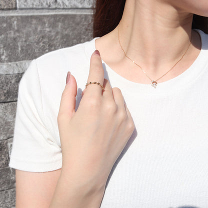 チェーンリング K18YG レディース メンズ ルナ 中空 指輪 K18 イエローゴールド ユニセックス エレガント 人気 キラキラ キレイ エイジレス (品番 luna-h-r-060-k18)