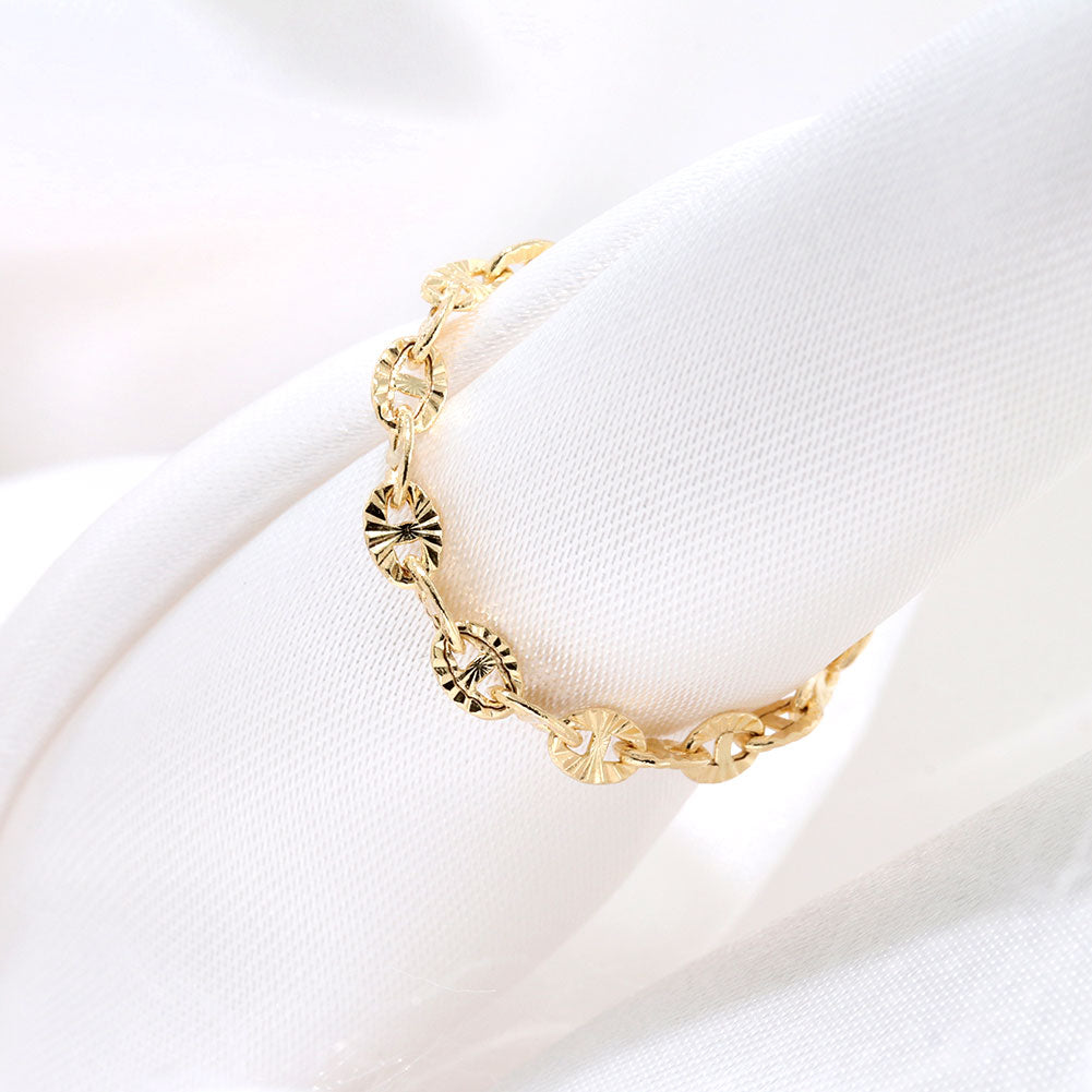 チェーンリング K18YG レディース メンズ ルナ 中空 指輪 K18 イエローゴールド ユニセックス エレガント 人気 キラキラ キレイ エイジレス (品番 luna-h-r-060-k18)