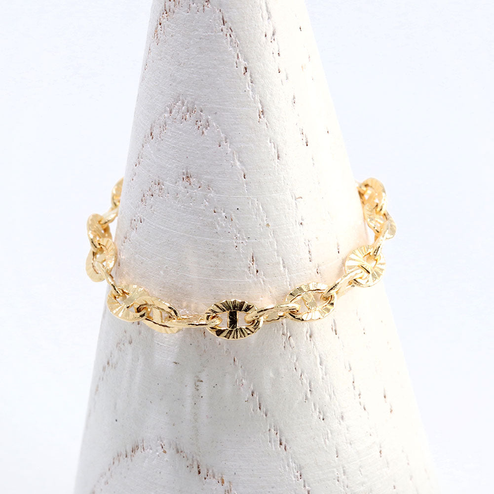 チェーンリング K18YG レディース メンズ ルナ 中空 指輪 K18 イエローゴールド ユニセックス エレガント 人気 キラキラ キレイ エイジレス (品番 luna-h-r-060-k18)