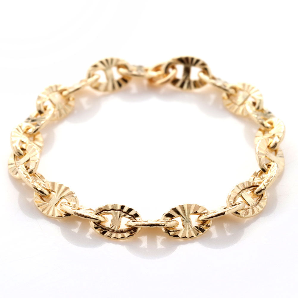 チェーンリング K18YG レディース メンズ ルナ 中空 指輪 K18 イエローゴールド ユニセックス エレガント 人気 キラキラ キレイ エイジレス (品番 luna-h-r-060-k18)