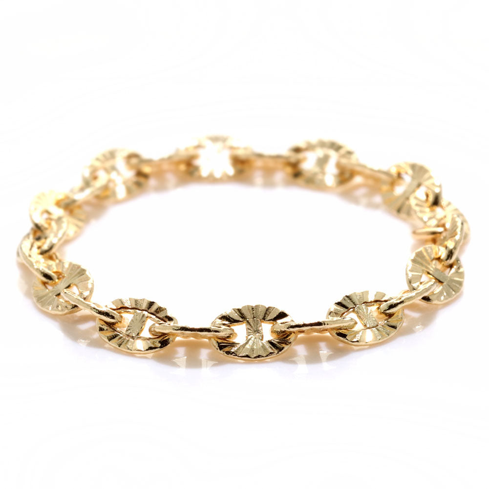 チェーンリング K18YG レディース メンズ ルナ 中空 指輪 K18 イエローゴールド ユニセックス エレガント 人気 キラキラ キレイ エイジレス (品番 luna-h-r-060-k18)