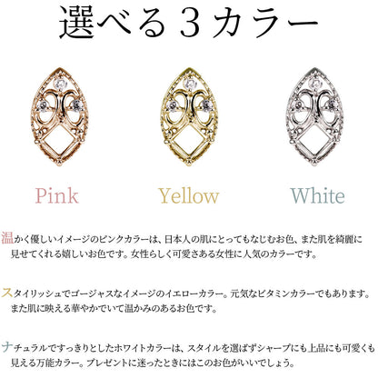 ペンダントトップ アンティーク調 スクエア 4mm 空枠 簡単 セミオーダー 蝶 10金 18金 プラチナ シルバー ペンダント ハート 女性 ギフト (品番 m-100-kw)