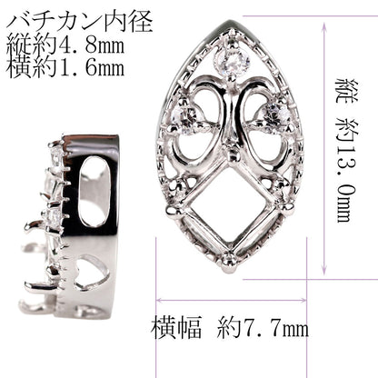 ペンダントトップ アンティーク調 スクエア 4mm 空枠 簡単 セミオーダー 蝶 10金 18金 プラチナ シルバー ペンダント ハート 女性 ギフト (品番 m-100-kw)