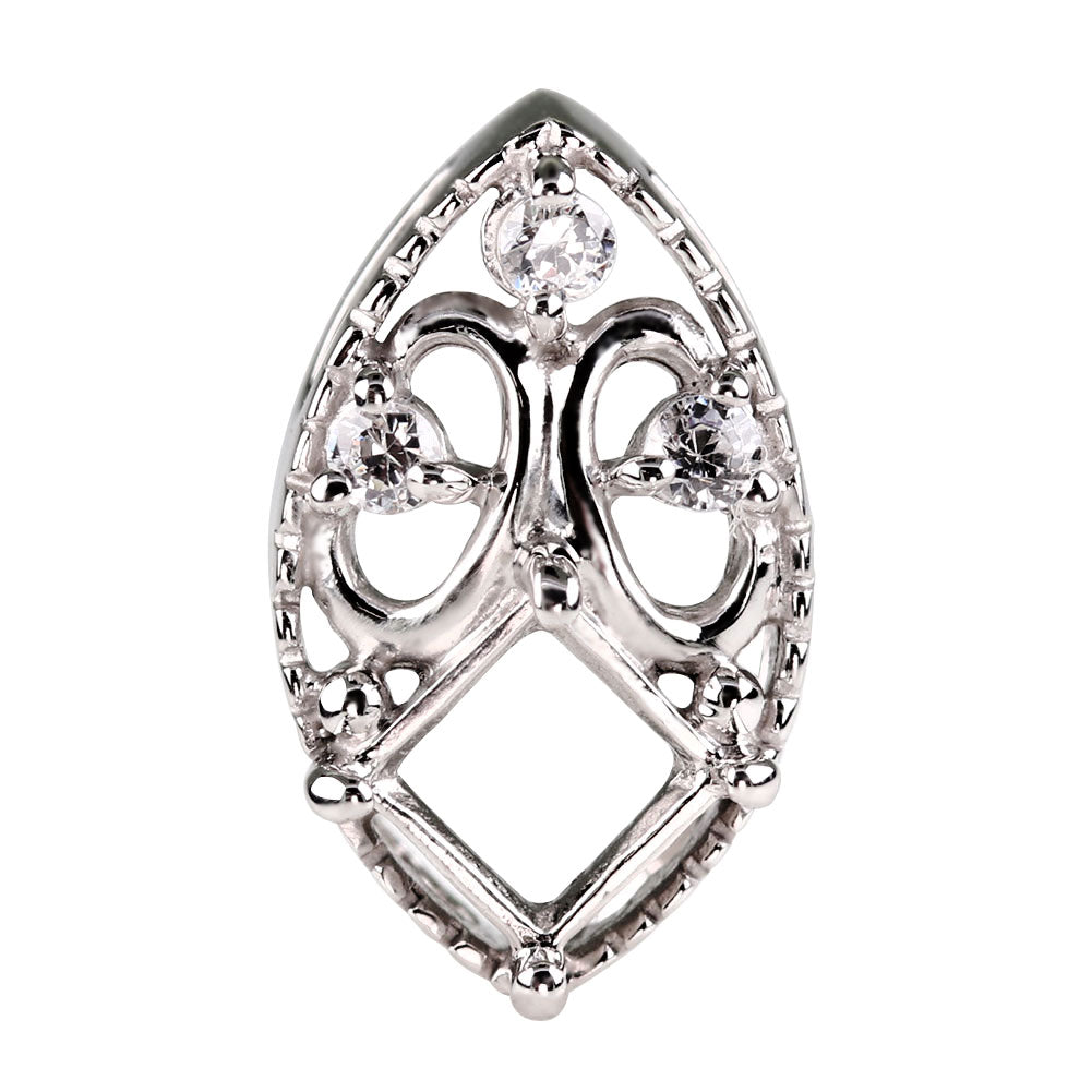 ペンダントトップ アンティーク調 スクエア 4mm 空枠 簡単 セミオーダー 蝶 10金 18金 プラチナ シルバー ペンダント ハート 女性 ギフト (品番 m-100-kw)