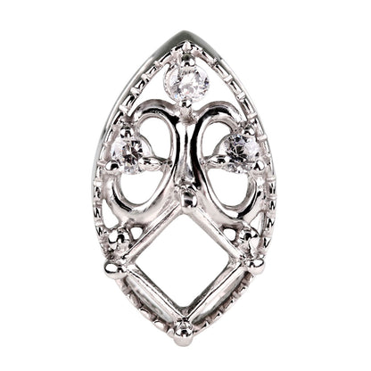 ペンダントトップ アンティーク調 スクエア 4mm 空枠 簡単 セミオーダー 蝶 10金 18金 プラチナ シルバー ペンダント ハート 女性 ギフト (品番 m-100-kw)