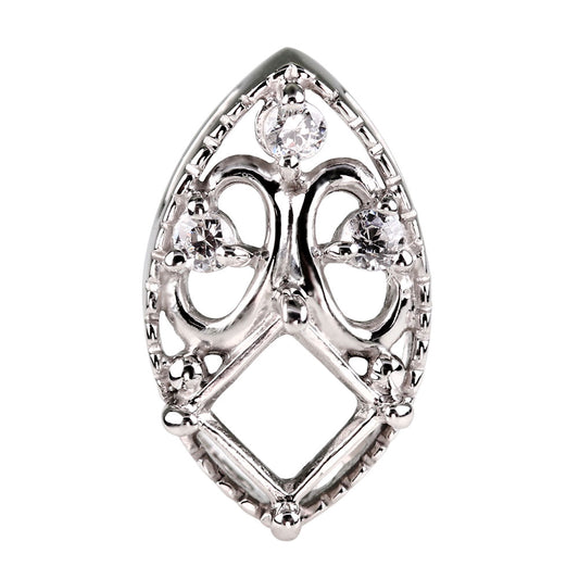 ペンダントトップ アンティーク調 スクエア 4mm 空枠 簡単 セミオーダー 蝶 10金 18金 プラチナ シルバー ペンダント ハート 女性 ギフト (品番 m-100-kw)