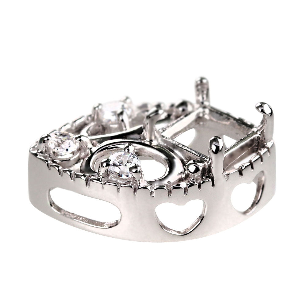 ペンダントトップ アンティーク調 スクエア 4mm 空枠 簡単 セミオーダー 蝶 10金 18金 プラチナ シルバー ペンダント ハート 女性 ギフト (品番 m-100-kw)