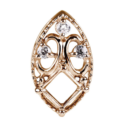 ペンダントトップ アンティーク調 スクエア 4mm 空枠 簡単 セミオーダー 蝶 10金 18金 プラチナ シルバー ペンダント ハート 女性 ギフト (品番 m-100-kw)