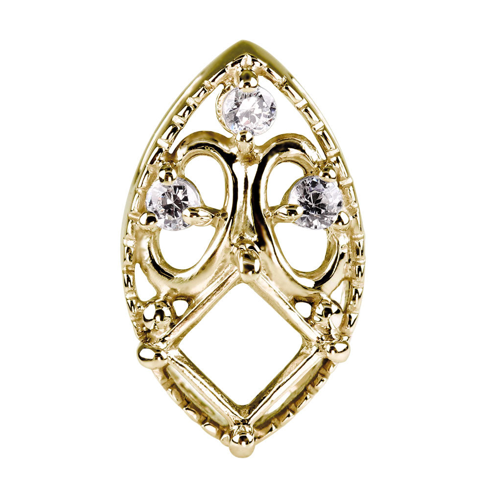 ペンダントトップ アンティーク調 スクエア 4mm 空枠 簡単 セミオーダー 蝶 10金 18金 プラチナ シルバー ペンダント ハート 女性 ギフト (品番 m-100-kw)