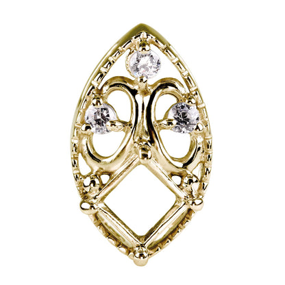 ペンダントトップ アンティーク調 スクエア 4mm 空枠 簡単 セミオーダー 蝶 10金 18金 プラチナ シルバー ペンダント ハート 女性 ギフト (品番 m-100-kw)