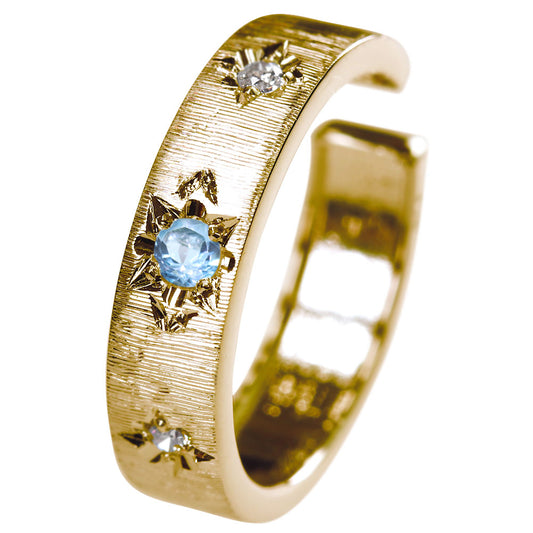 メンズ イヤーカフ 片耳 手彫り ユニセックス sv925 K10 K18 Pt900 彫金 星 ダイヤモンド 選べる誕生石 重ね付け おすすめ ギフト (品番 me-0063-a-m)