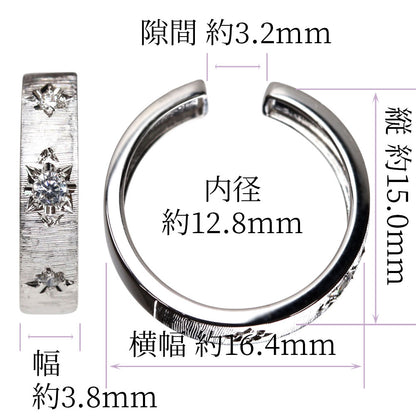 イヤーカフ ベニトアイト 片耳 彫金 メンズ レディース 星 希少石 K10 K18 Pt900 人気 手彫り かっこいい 普段使い ユニセックス 自分用 (品番 me-0063-a-beni)