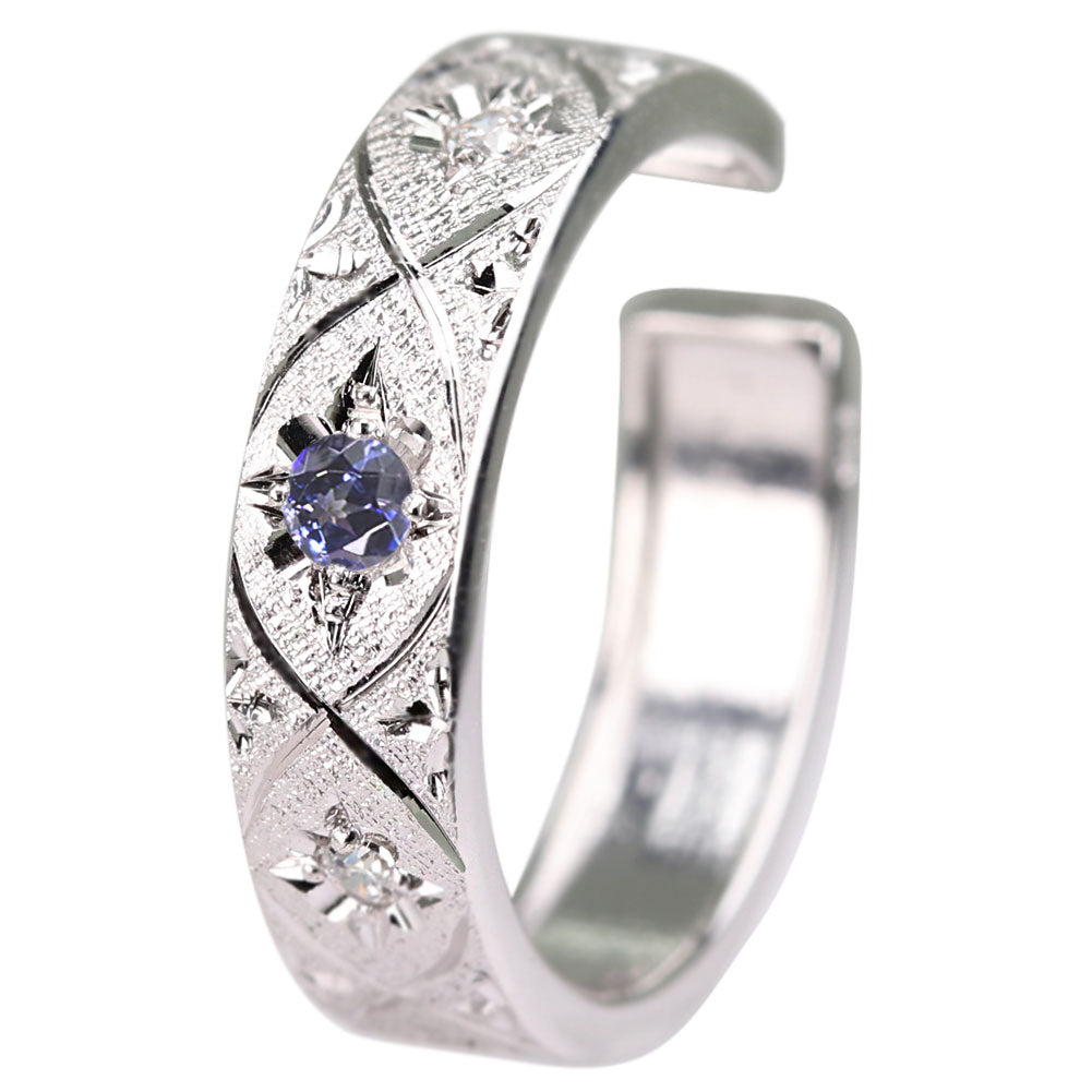 ベニトアイト イヤーカフ 片耳 彫金 希少石 ノンホールピアス ユニセックス K18 K10 Pt900 彫り フープ 彼女 彼氏 夫婦 記念日 ペア お揃い  (品番 me-0063-d-beni)