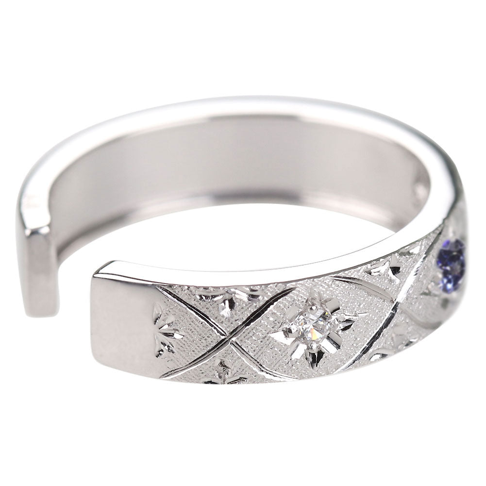 ベニトアイト イヤーカフ 片耳 彫金 希少石 ノンホールピアス ユニセックス K18 K10 Pt900 彫り フープ 彼女 彼氏 夫婦 記念日 ペア お揃い  (品番 me-0063-d-beni)