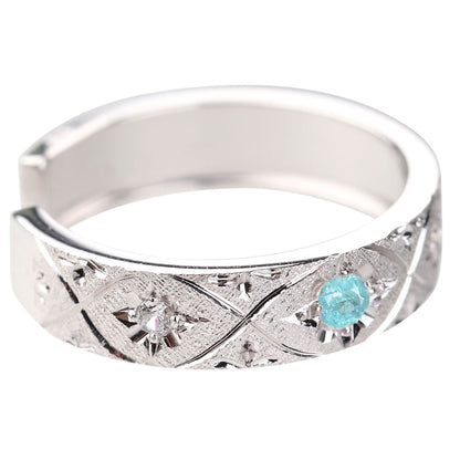 パライバトルマリン イヤーカフ 片耳 彫金 希少石 ノンホールピアス ユニセックス K18 K10 Pt900 彫り フープ 彼女 彼氏 夫婦 記念日 ペア お揃い (品番 me-0063-d-para)