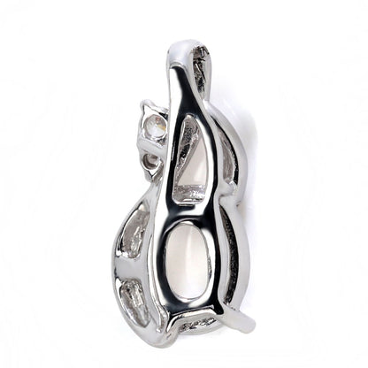 ペンダント空枠 カスタム ルース オーバル 5×7mm 大粒 しずく ツイスト ネックレストップ ペンダント K18 K10 Pt900 SV925 空枠 上品 セミオーダー  (品番 mh-0121-kw)