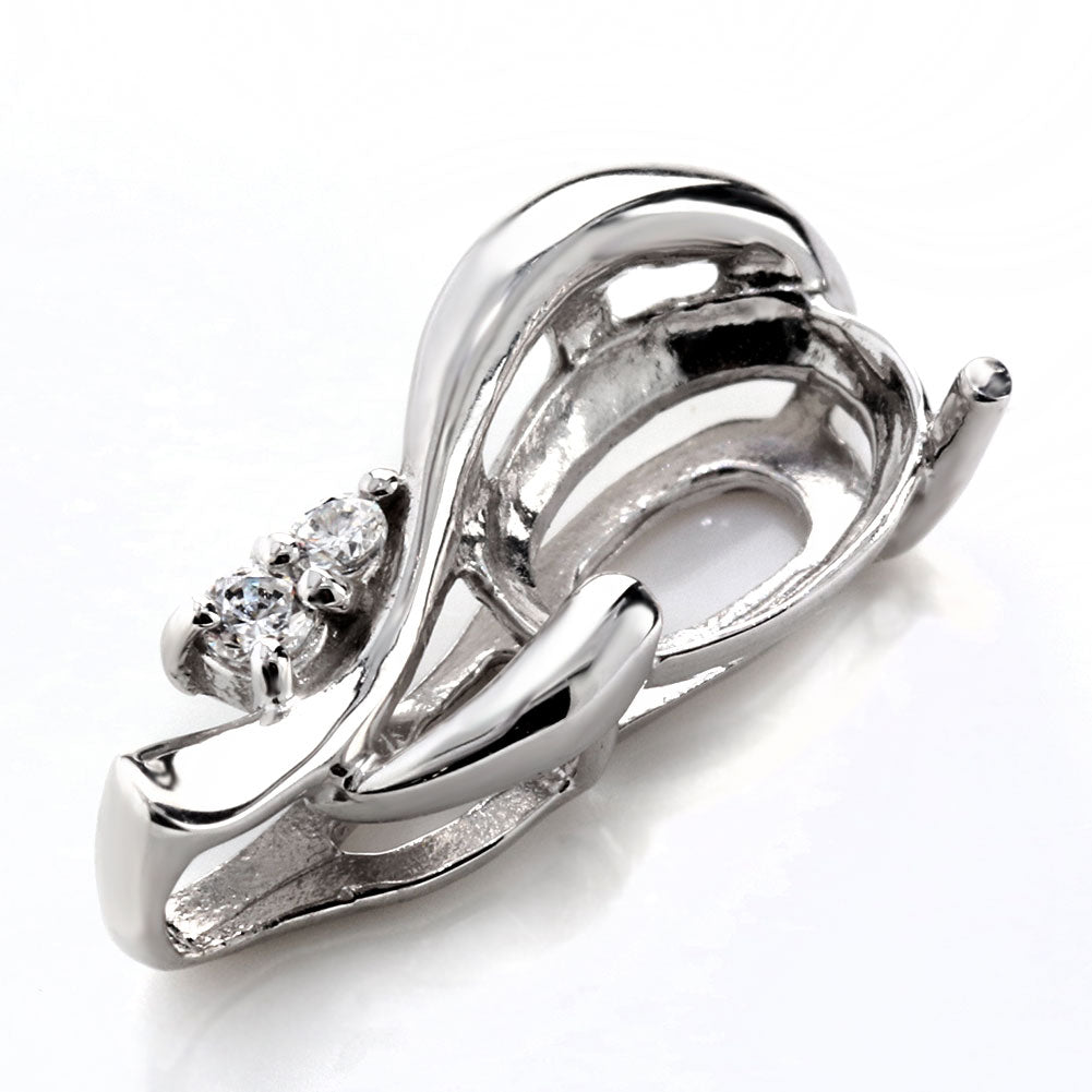 ペンダント空枠 カスタム ルース オーバル 5×7mm 大粒 しずく ツイスト ネックレストップ ペンダント K18 K10 Pt900 SV925 空枠 上品 セミオーダー  (品番 mh-0121-kw)