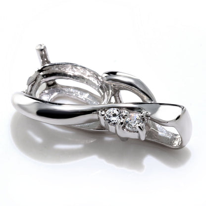 ペンダント空枠 カスタム ルース オーバル 5×7mm 大粒 しずく ツイスト ネックレストップ ペンダント K18 K10 Pt900 SV925 空枠 上品 セミオーダー  (品番 mh-0121-kw)