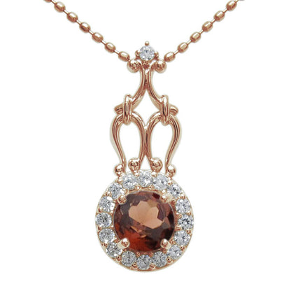 アンティークネックレス レディース ペンダント 選べる誕生石 18金 プラチナ 10金 ゴージャス 取り巻き カットボールチェーン 優雅 エレガント (品番 mh-0171)