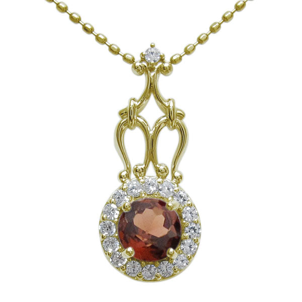 アンティークネックレス レディース ペンダント 選べる誕生石 18金 プラチナ 10金 ゴージャス 取り巻き カットボールチェーン 優雅 エレガント (品番 mh-0171)