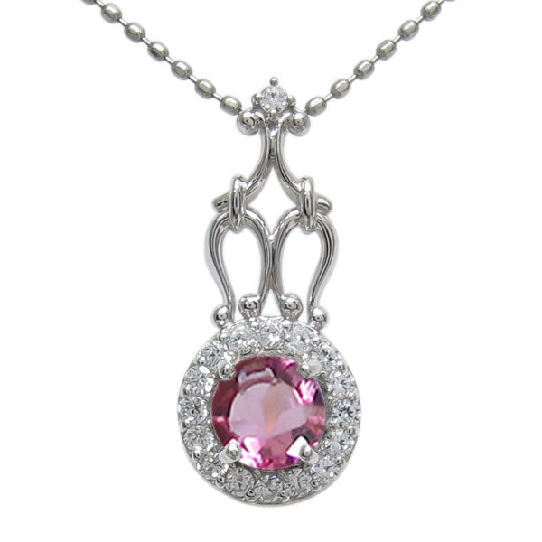 アンティークネックレス レディース ペンダント 選べる誕生石 18金 プラチナ 10金 ゴージャス 取り巻き カットボールチェーン 優雅 エレガント (品番 mh-0171)